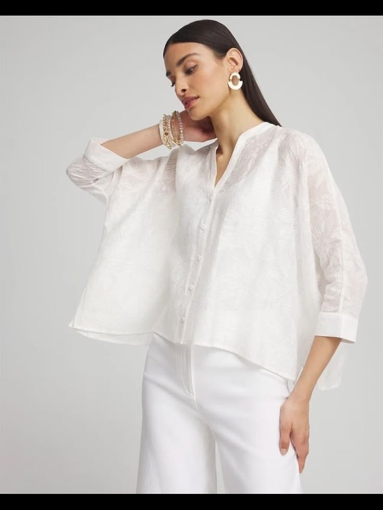 Chico's Tops - NWT Chico's Black Label Cape Hem Button Up